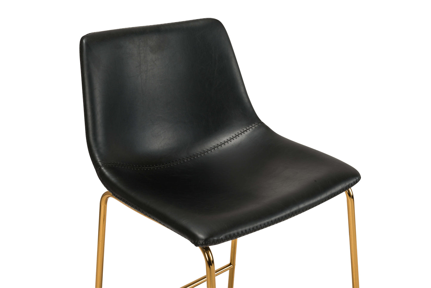 Nia Black Gold Vegan Leather Bar & Counter Stool (Set of 2)