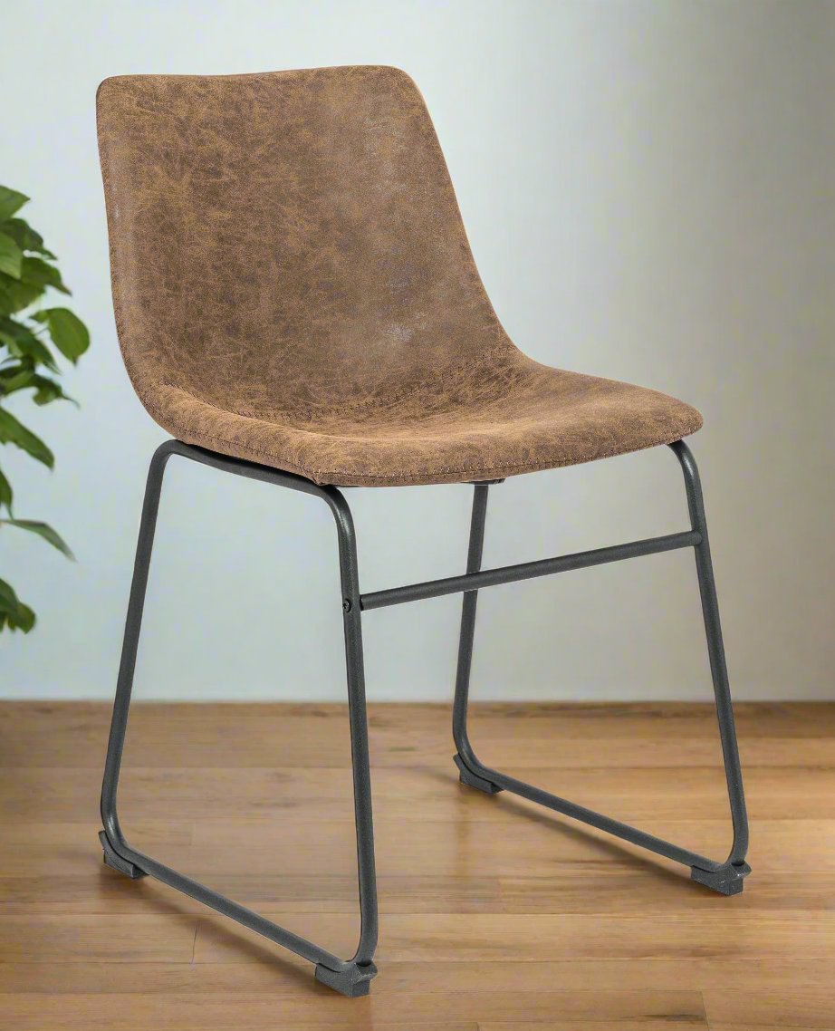 Bailey Upholstered Side Chair Brown (Set of 2)