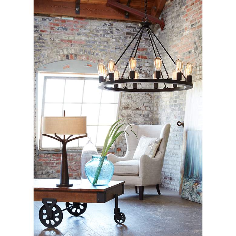 Industrial Bronze 2-Light Table Lamp