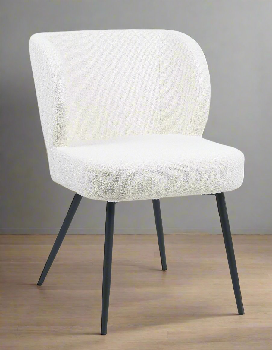 White Sherpa Dining Chairs Set of 2