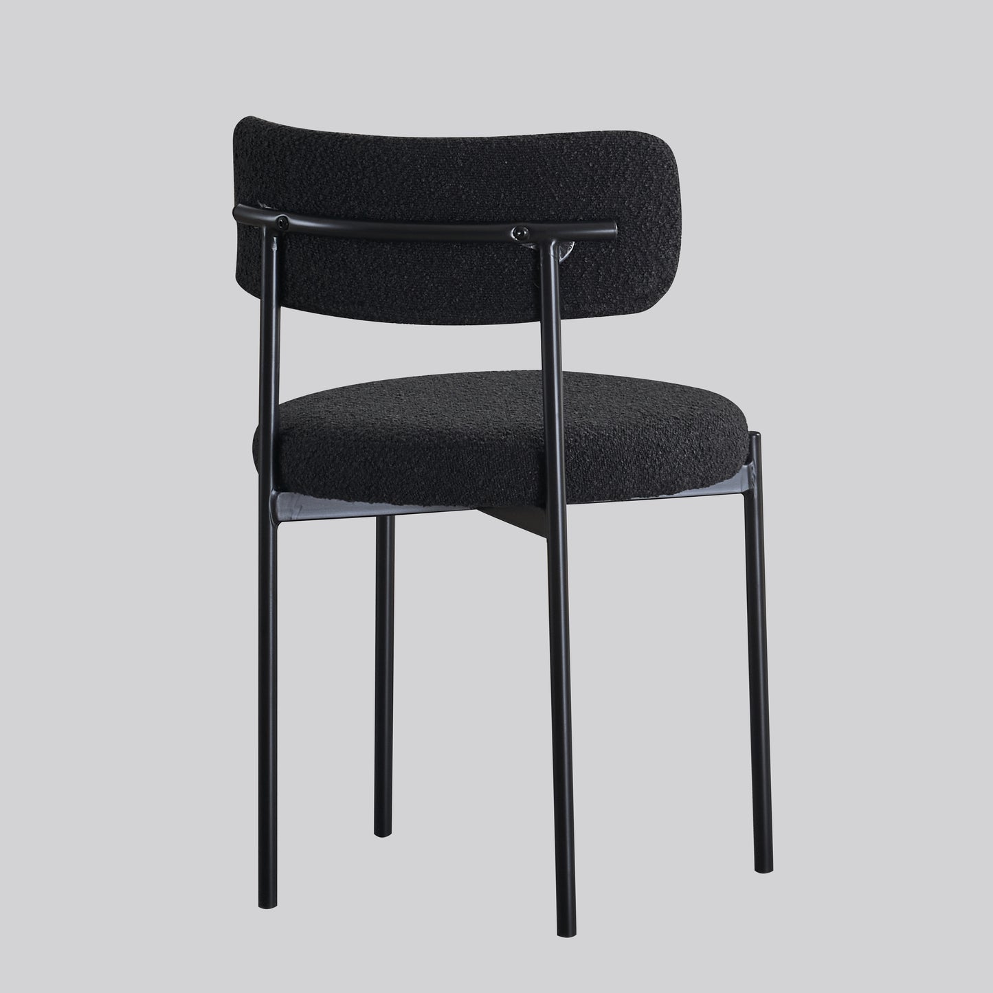 Sherwood Black Solid Back Boucle Side Chair (Set of 2)