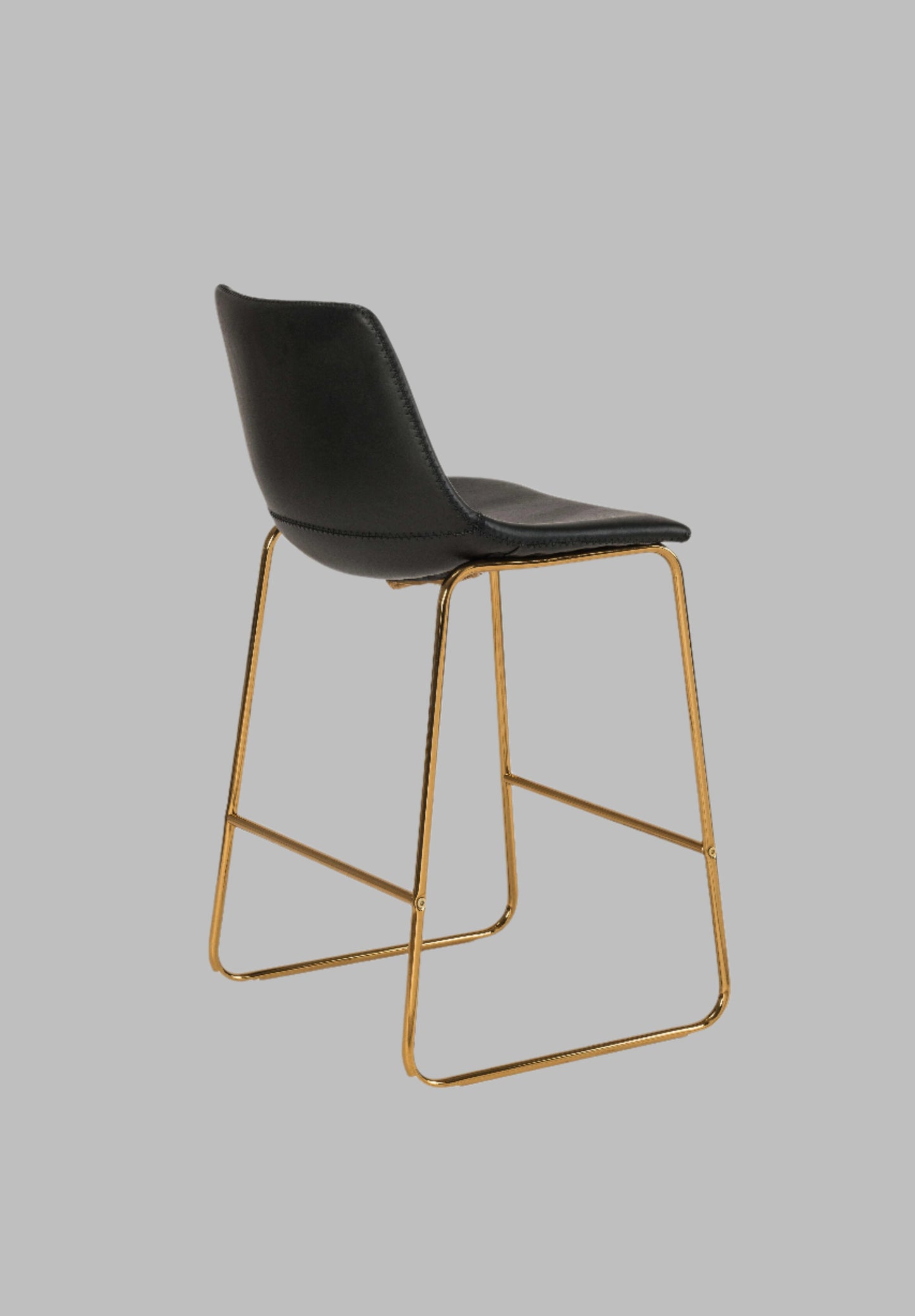 Black 26 Inch Counter Stool, Set of 2, Gold Metal