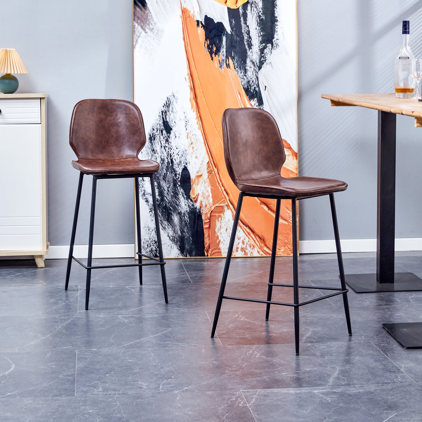 Milana Faux Leather Counter Stool (Set of 2)