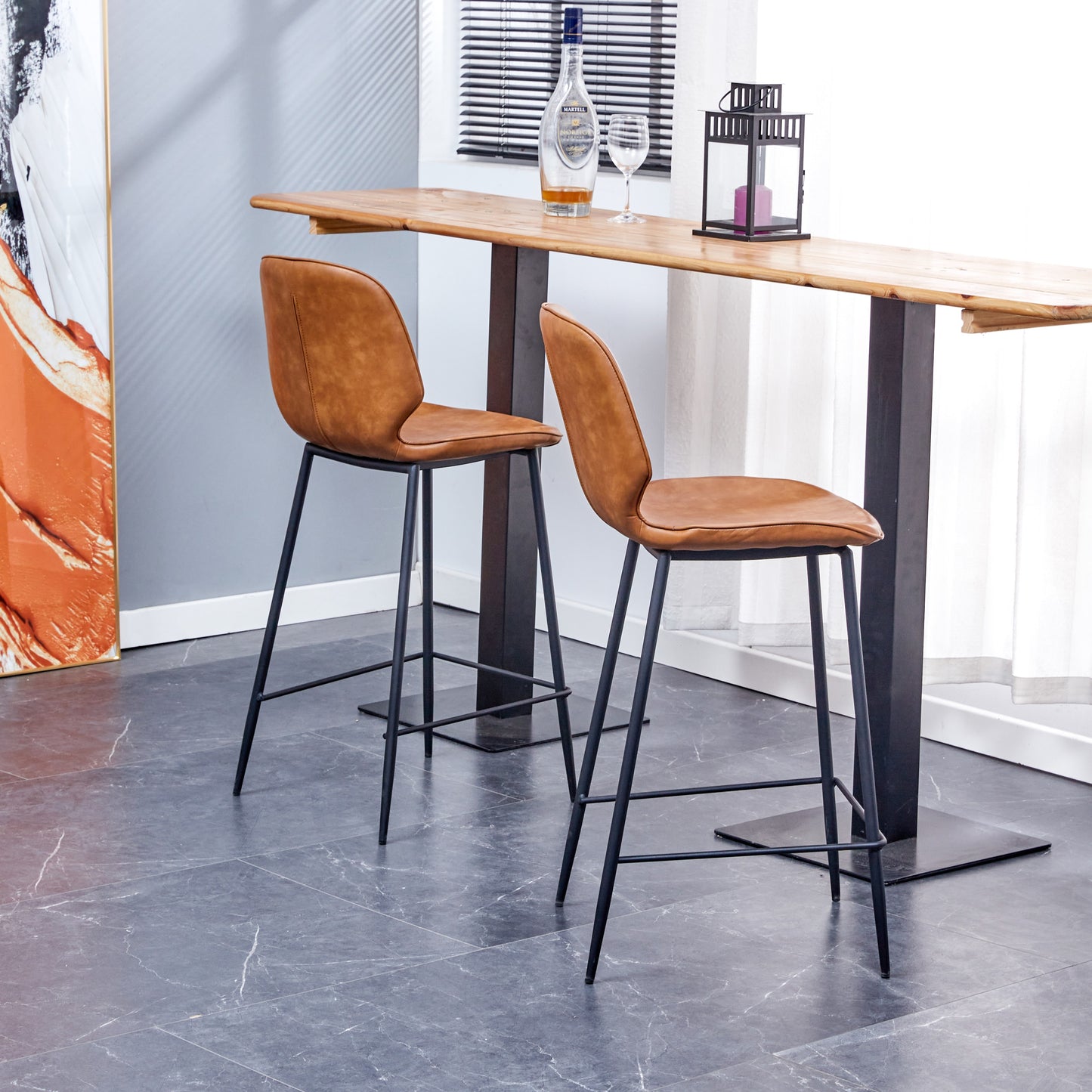 Milana Faux Leather Counter Stool (Set of 2)