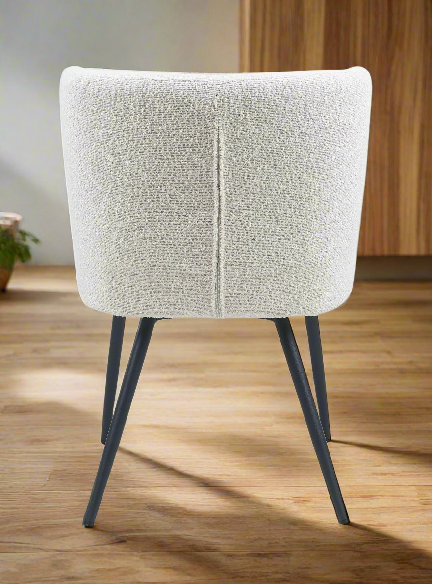 White Sherpa Dining Chairs Set of 2