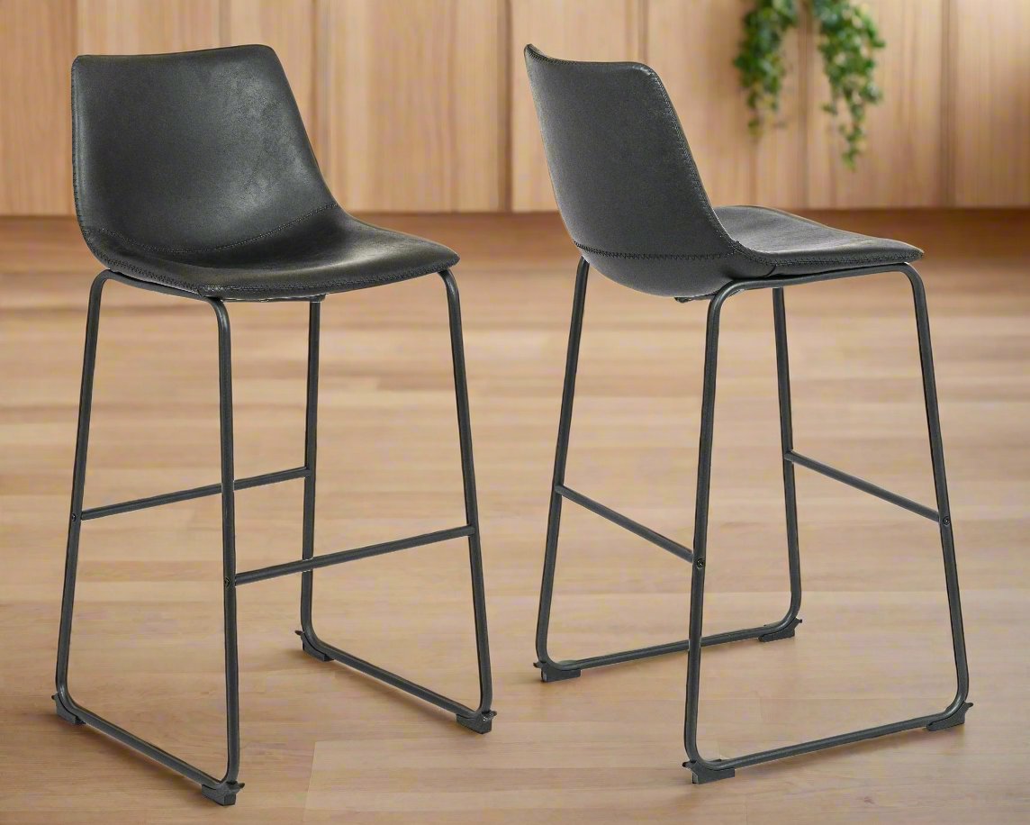 Black Mulder 29.5" Counter Bar Stool (Set of 2)