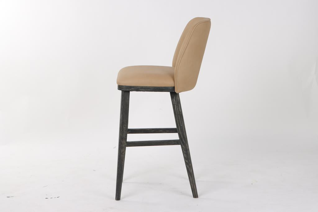 Pepperell CURVED-BACK ARMLESS LEATHER COUNTER STOOL