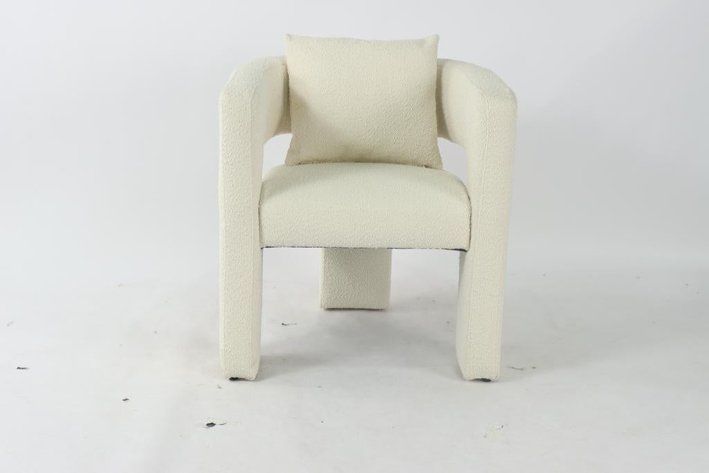 Boro  Boucle Upholstered Square Armchair