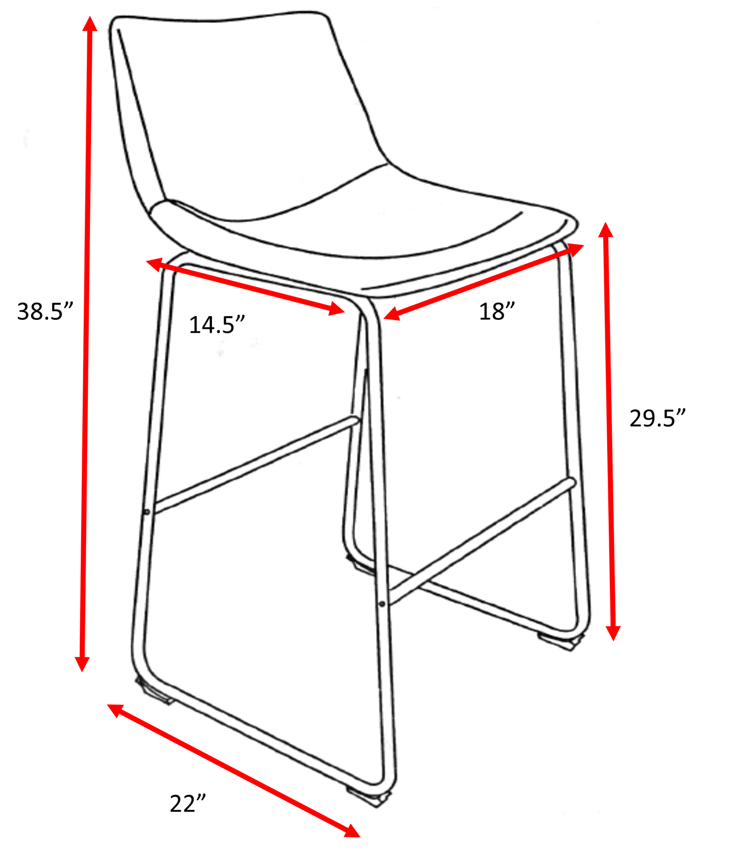 Merryn 29.5" Counter Stool White (Set of 2)