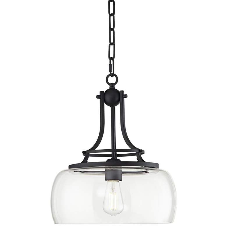 Black and Clear Glass Pendant Light